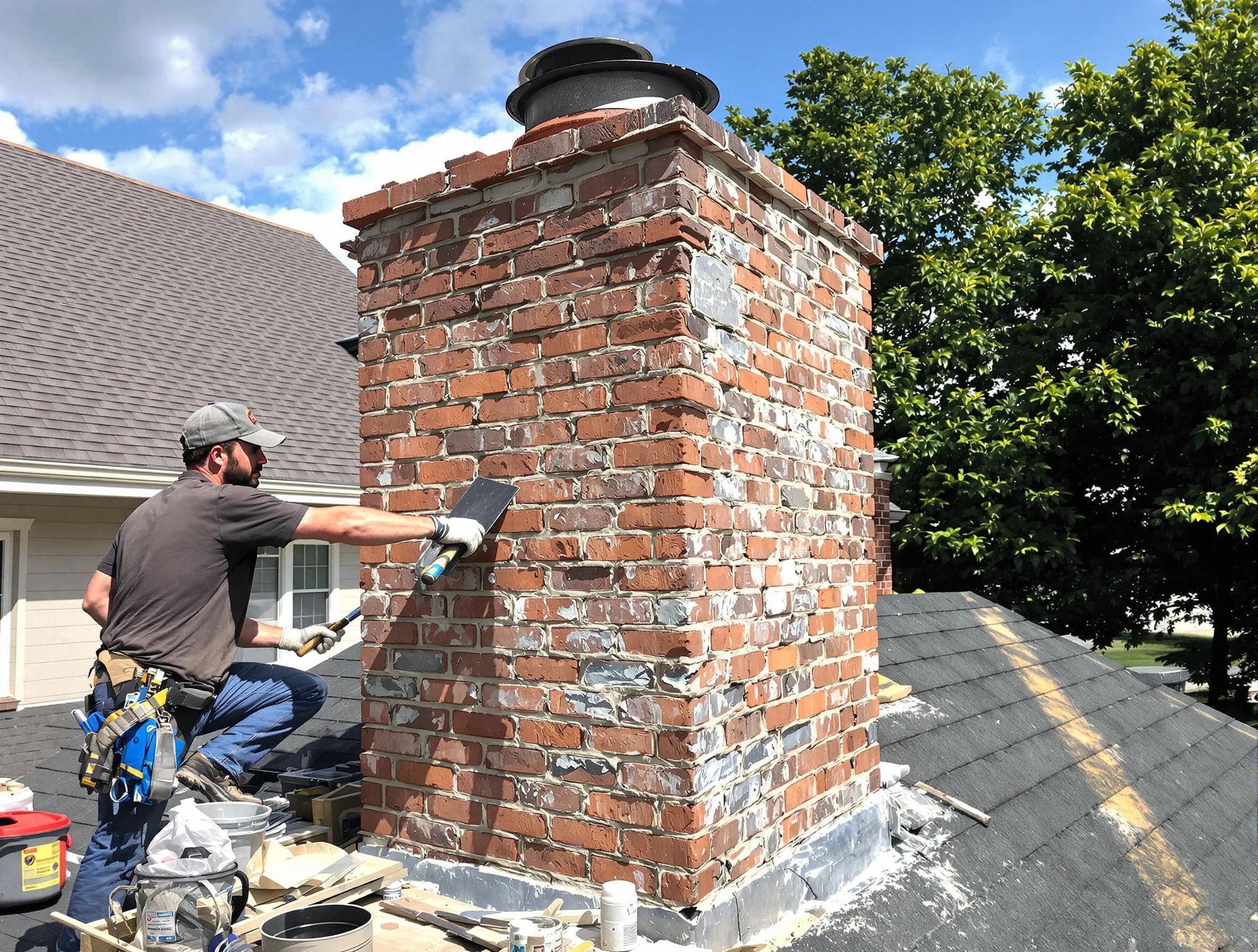 Completed chimney rebuild by Ponderosa Park Chimney Sweep in Ponderosa Park, CO