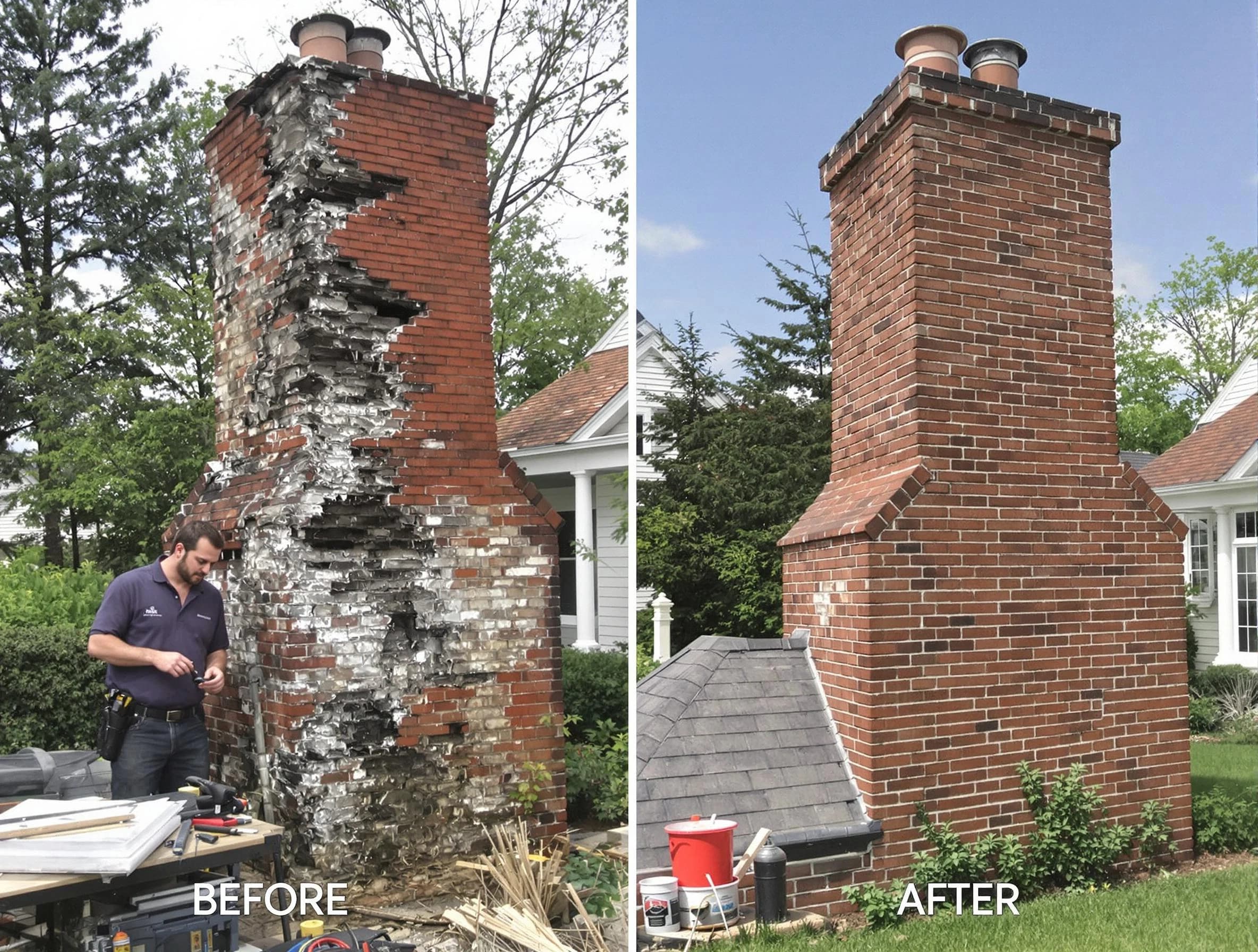 Ponderosa Park Chimney Sweep performing a full chimney restoration in Ponderosa Park, CO