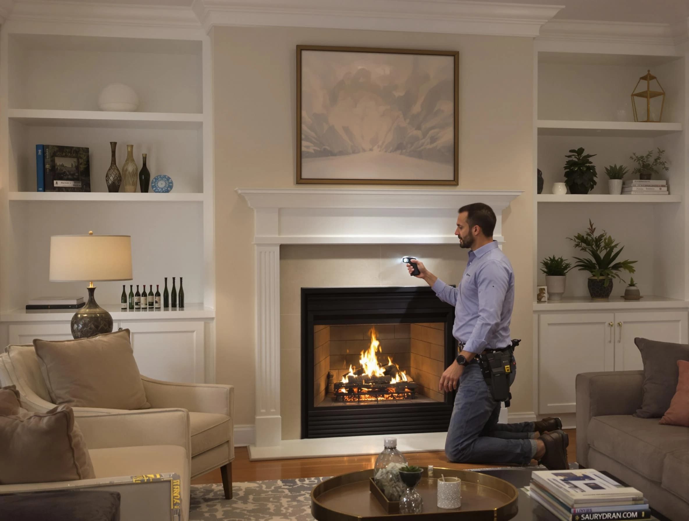 Ponderosa Park Chimney Sweep conducting a fireplace safety inspection in Ponderosa Park, CO