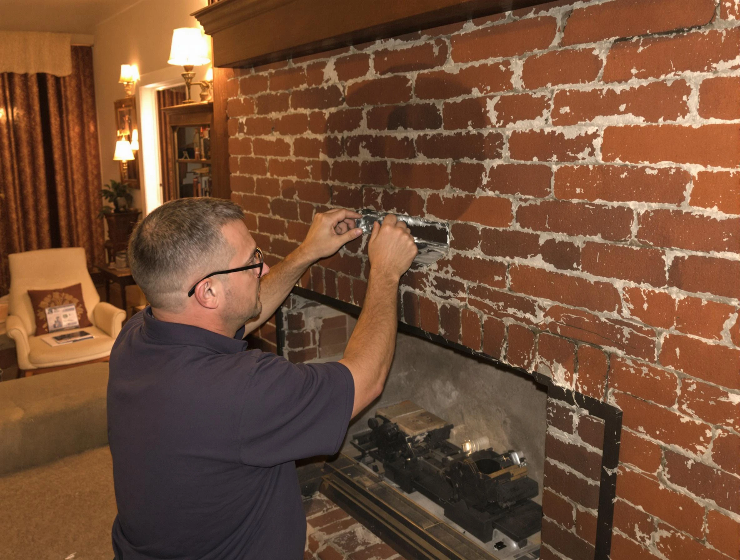 Ponderosa Park Chimney Sweep expert fixing a fireplace in Ponderosa Park, CO